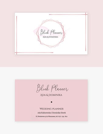 Projekt wizytówki dla planowanie wesel